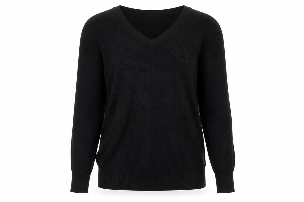 Gap Womens Black V-Neck  Cotton Pullover Jumper Size 2XS