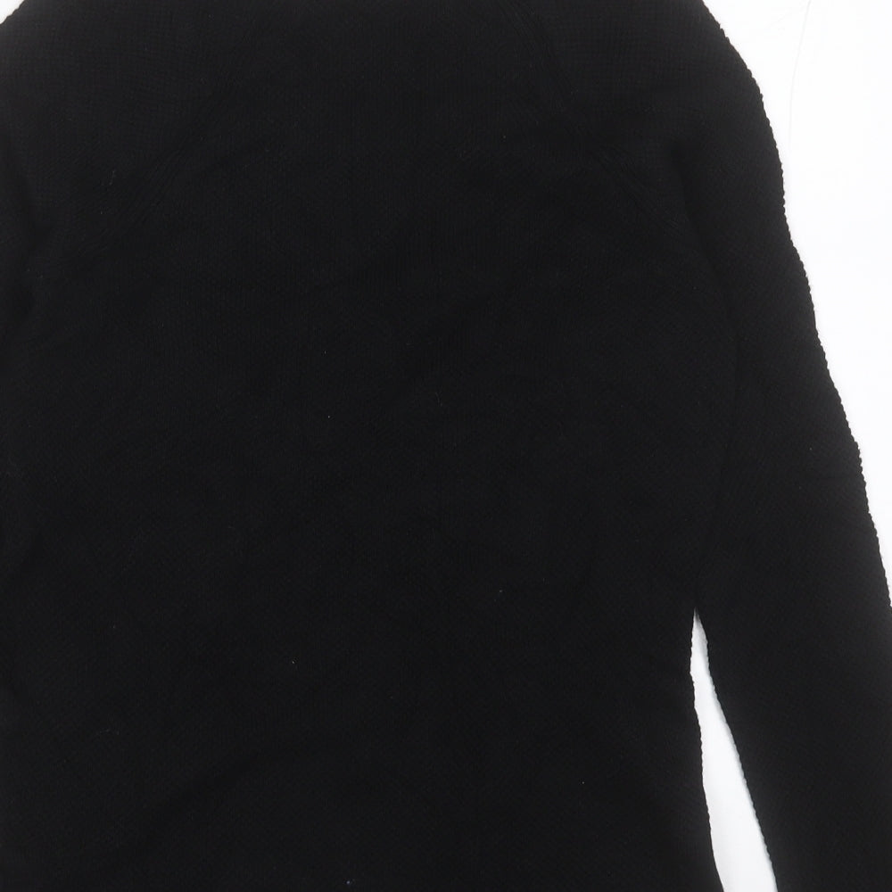 Gap Womens Black V-Neck  Cotton Pullover Jumper Size 2XS