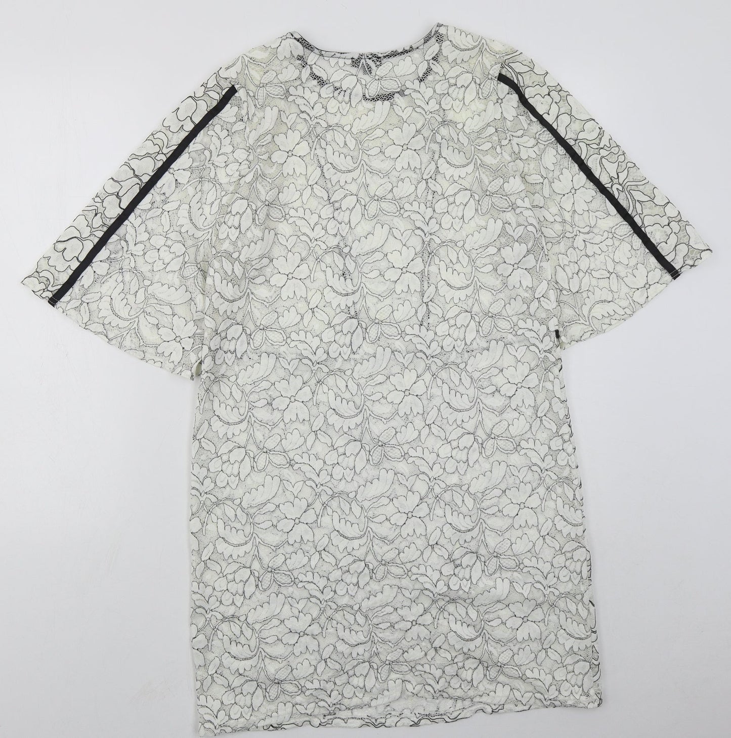 River Island Womens White  Polyester A-Line  Size 12  Round Neck Pullover