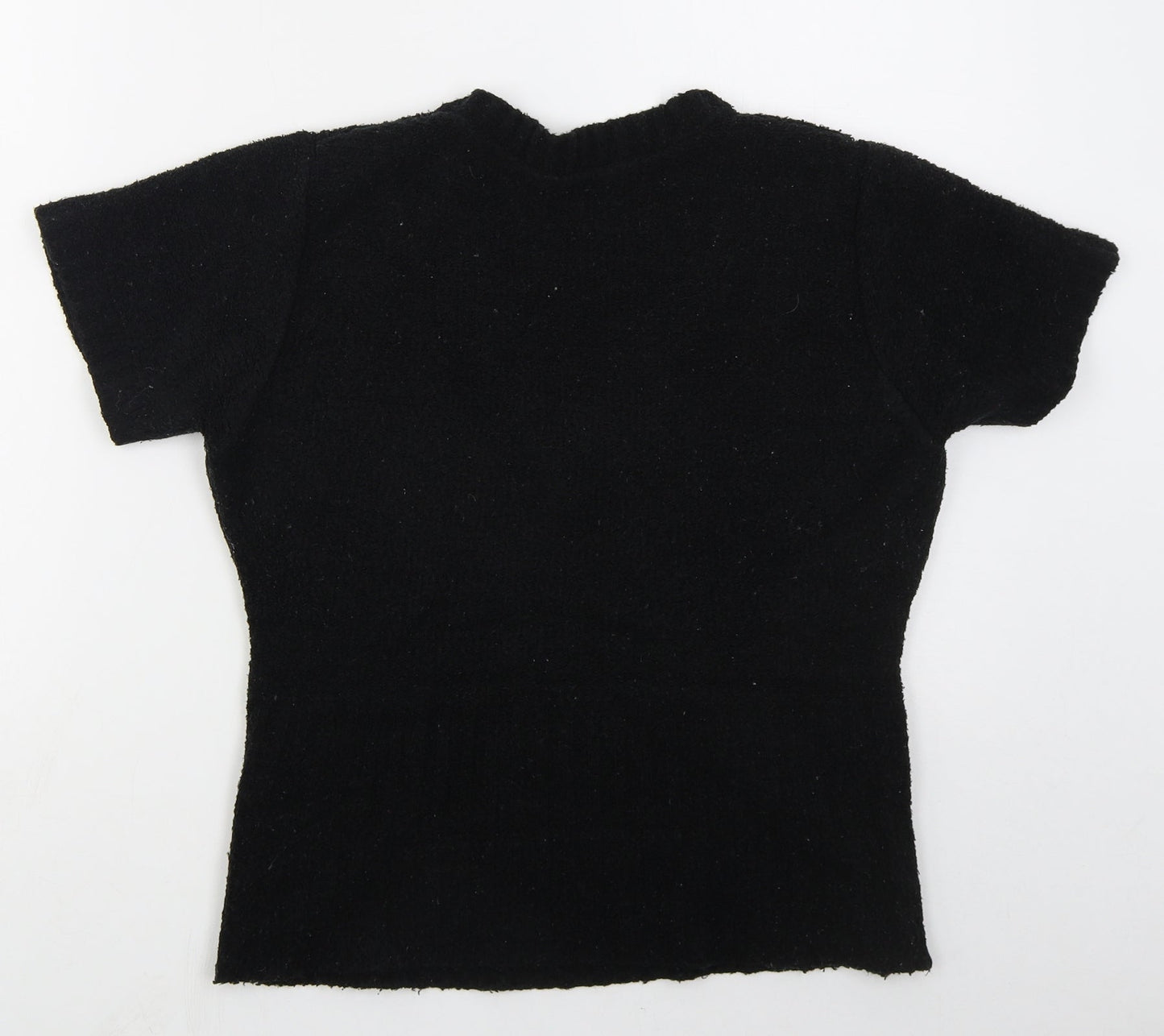 Evie Womens Black V-Neck  Acrylic Pullover Jumper Size 14