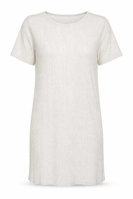Next Womens White  Polyester T-Shirt Dress  Size 10  Round Neck Pullover