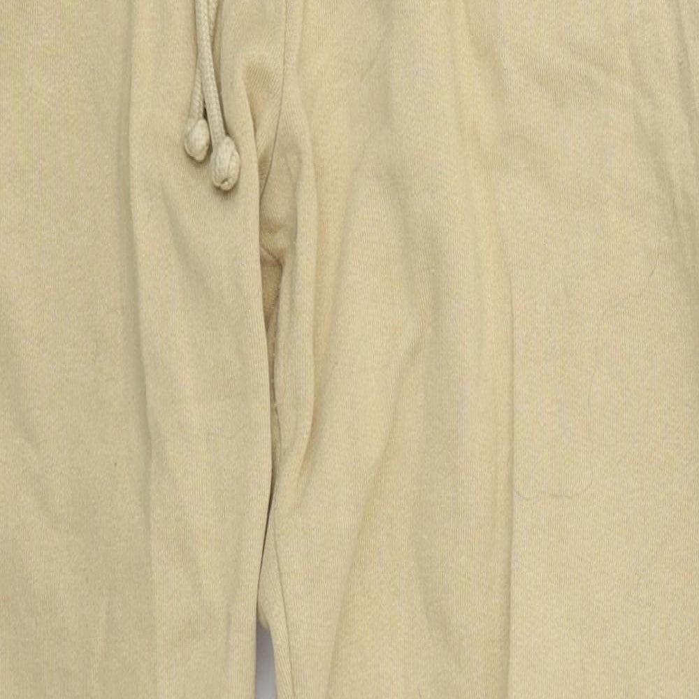 H&M Womens Beige  Cotton Sweatpants Trousers Size S L28 in Regular Drawstring