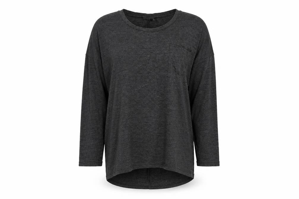 Topshop Womens Grey  Cotton Basic T-Shirt Size 8 Round Neck