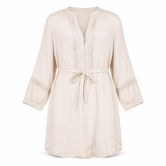 H&M Womens Gold  Polyester Shirt Dress  Size 6  V-Neck