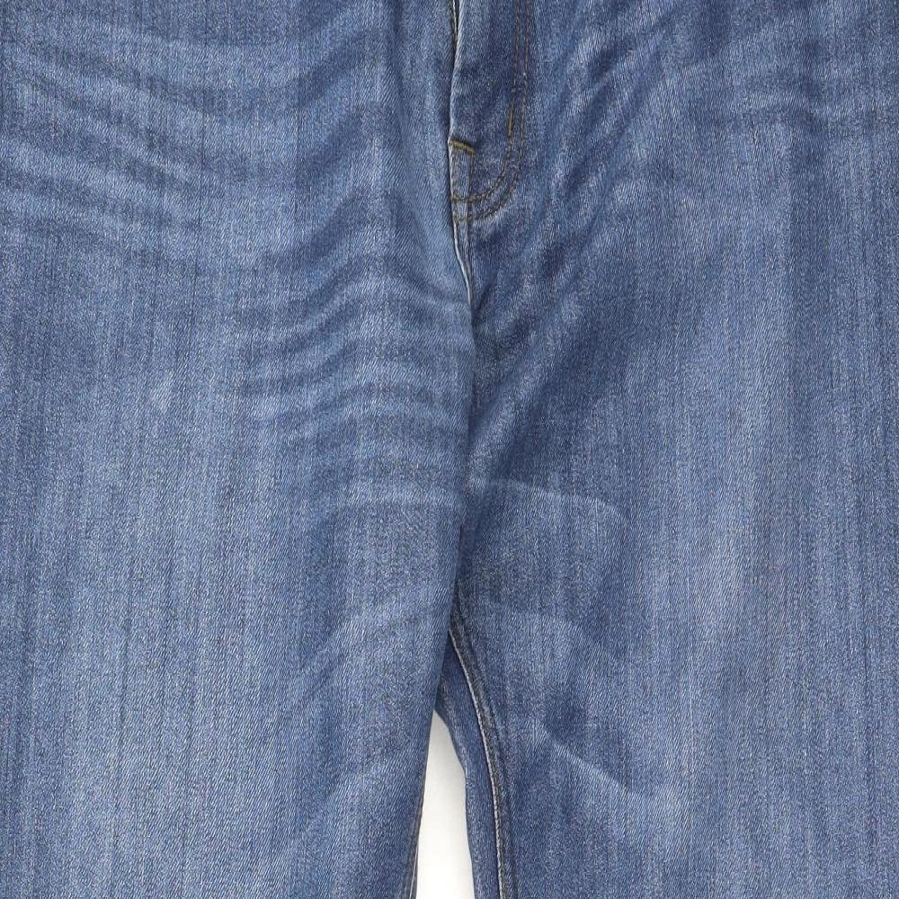 Preworn Womens Blue  Cotton Straight Jeans Size 36 L31 in Regular