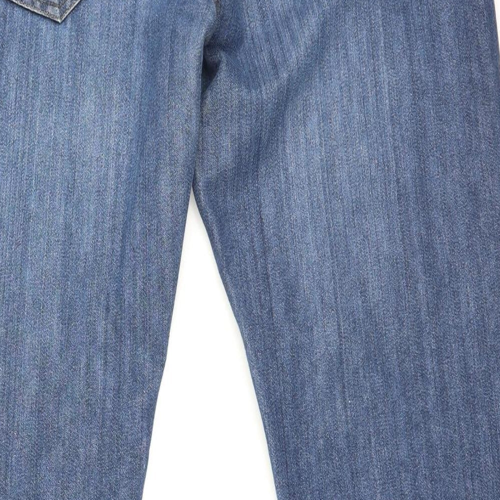 Preworn Womens Blue  Cotton Straight Jeans Size 36 L31 in Regular