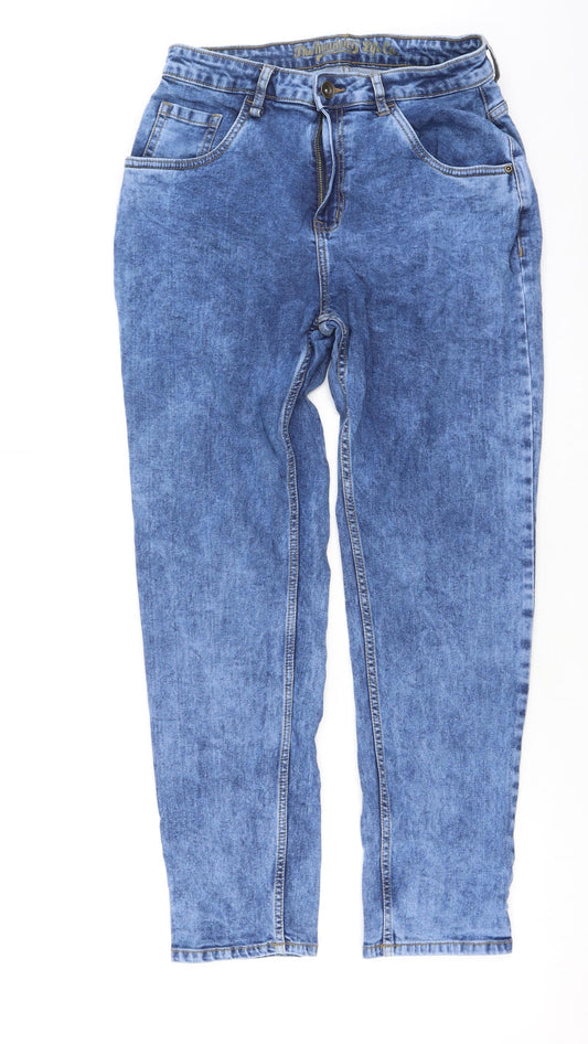 Preworn Womens Blue  Cotton Mom Jeans Size 26 L27 in Regular