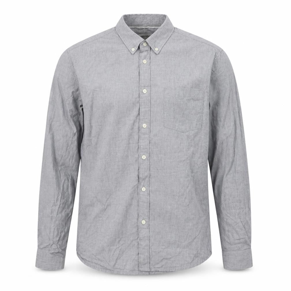 Burton Mens Grey  Cotton  Button-Up Size L Collared