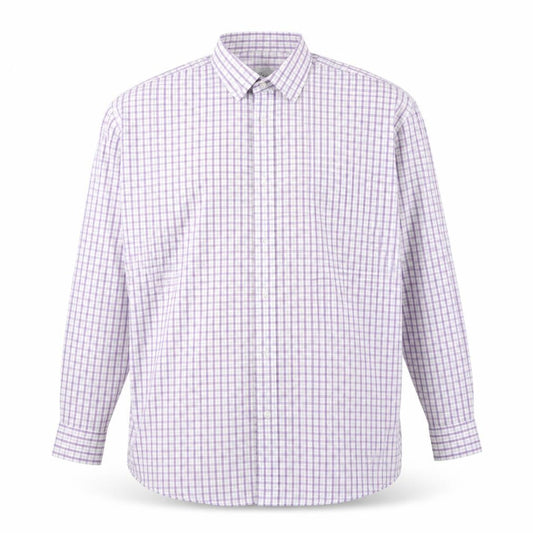 Grellie Mens White Plaid Cotton  Button-Up Size XL Collared Button