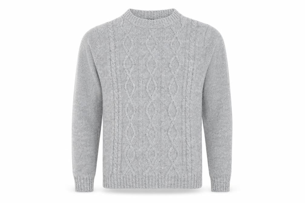 Boohoo Mens Grey Round Neck  Acrylic Pullover Jumper Size M
