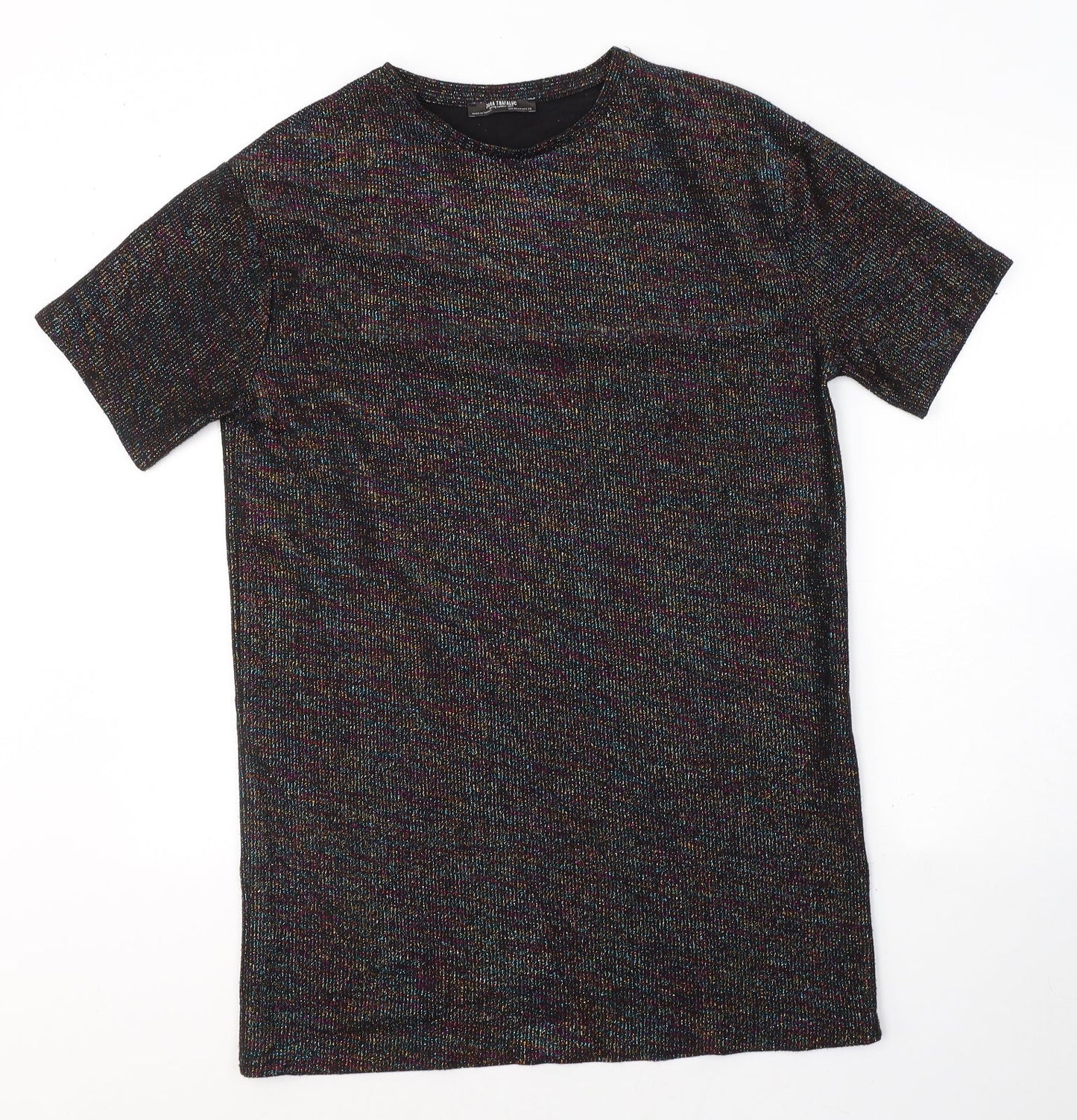 Zara Womens Black  Polyester Tunic T-Shirt Size M Round Neck