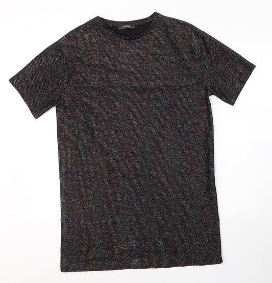 Zara Womens Black  Polyester Tunic T-Shirt Size M Round Neck