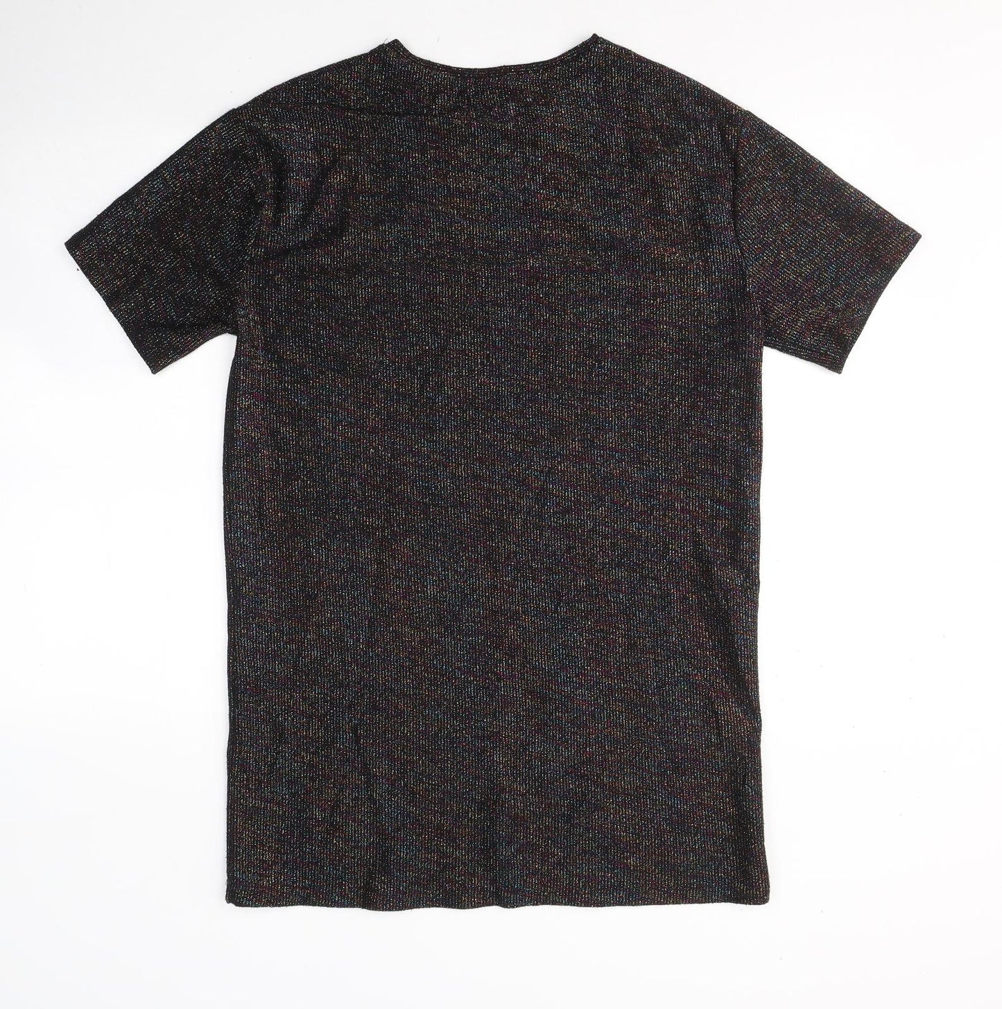 Zara Womens Black  Polyester Tunic T-Shirt Size M Round Neck