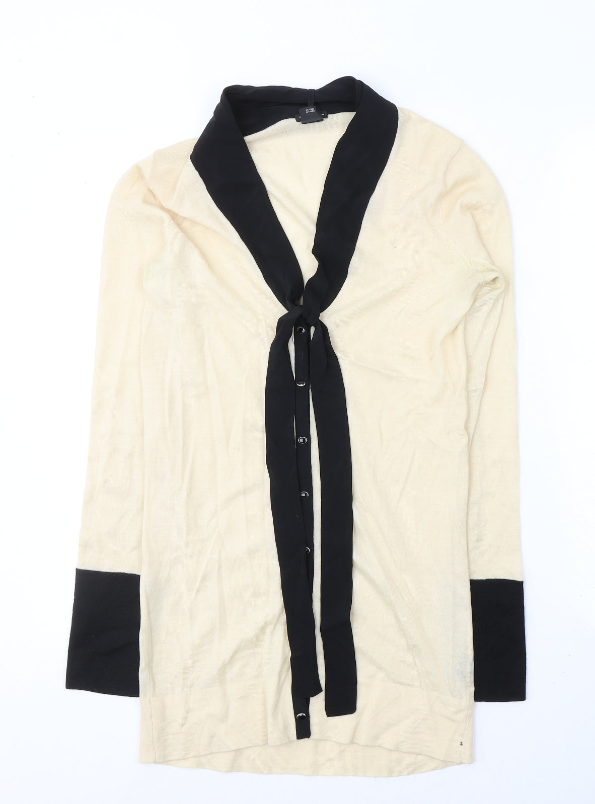 Club Monaco Womens Ivory  Wool Tunic Button-Up Size S Collared
