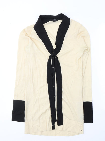 Preloved Club Monaco Womens Ivory  Wool Tunic Button-Up Size S Collared - Front