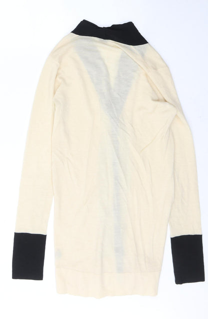 Preloved Club Monaco Womens Ivory  Wool Tunic Button-Up Size S Collared - Back