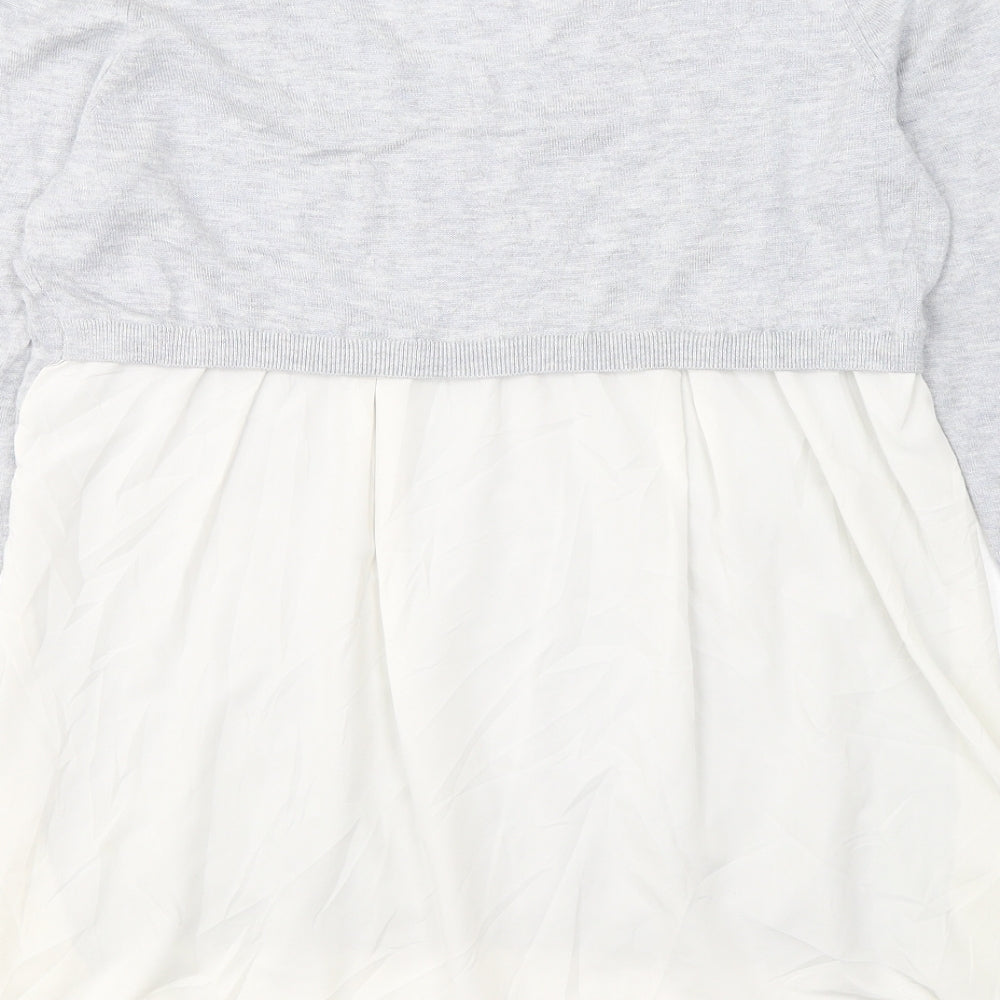 Phase Eight Womens Grey V-Neck  Viscose Pullover Jumper Size 12
