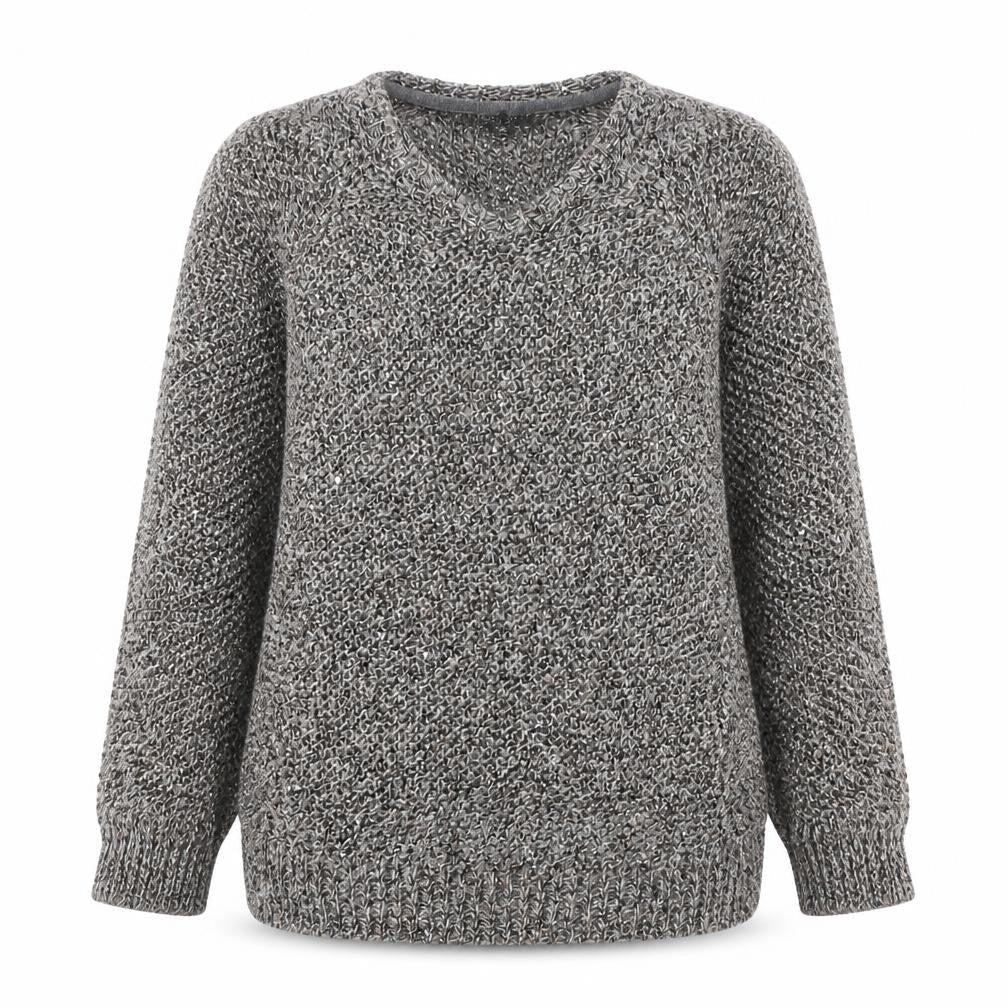 Topshop Womens Grey Round Neck  Acrylic Pullover Jumper Size 8