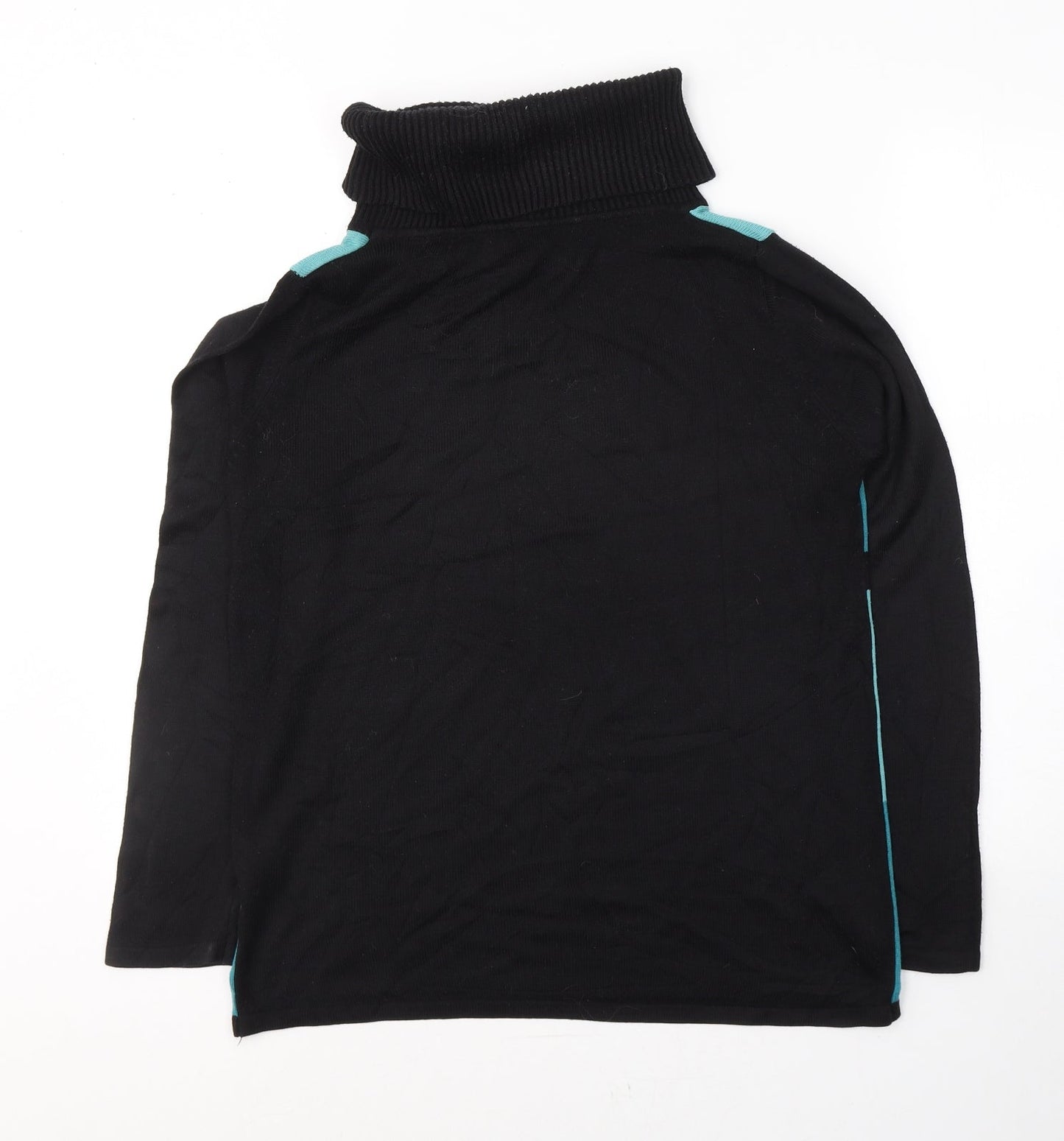 Preworn Womens Black Roll Neck  Acrylic Pullover Jumper Size M