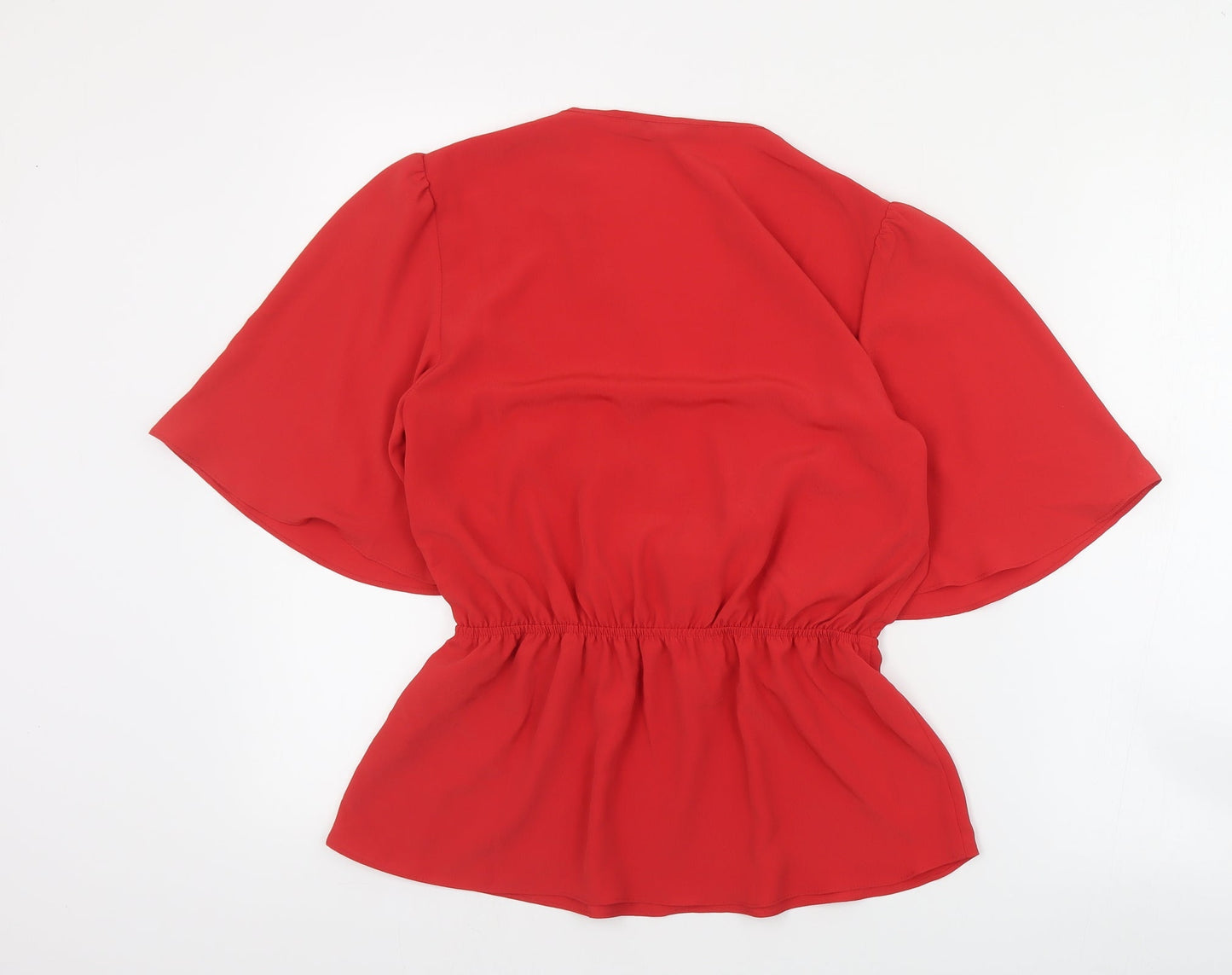 Very Womens Red  Polyester Basic Blouse Size 10 V-Neck