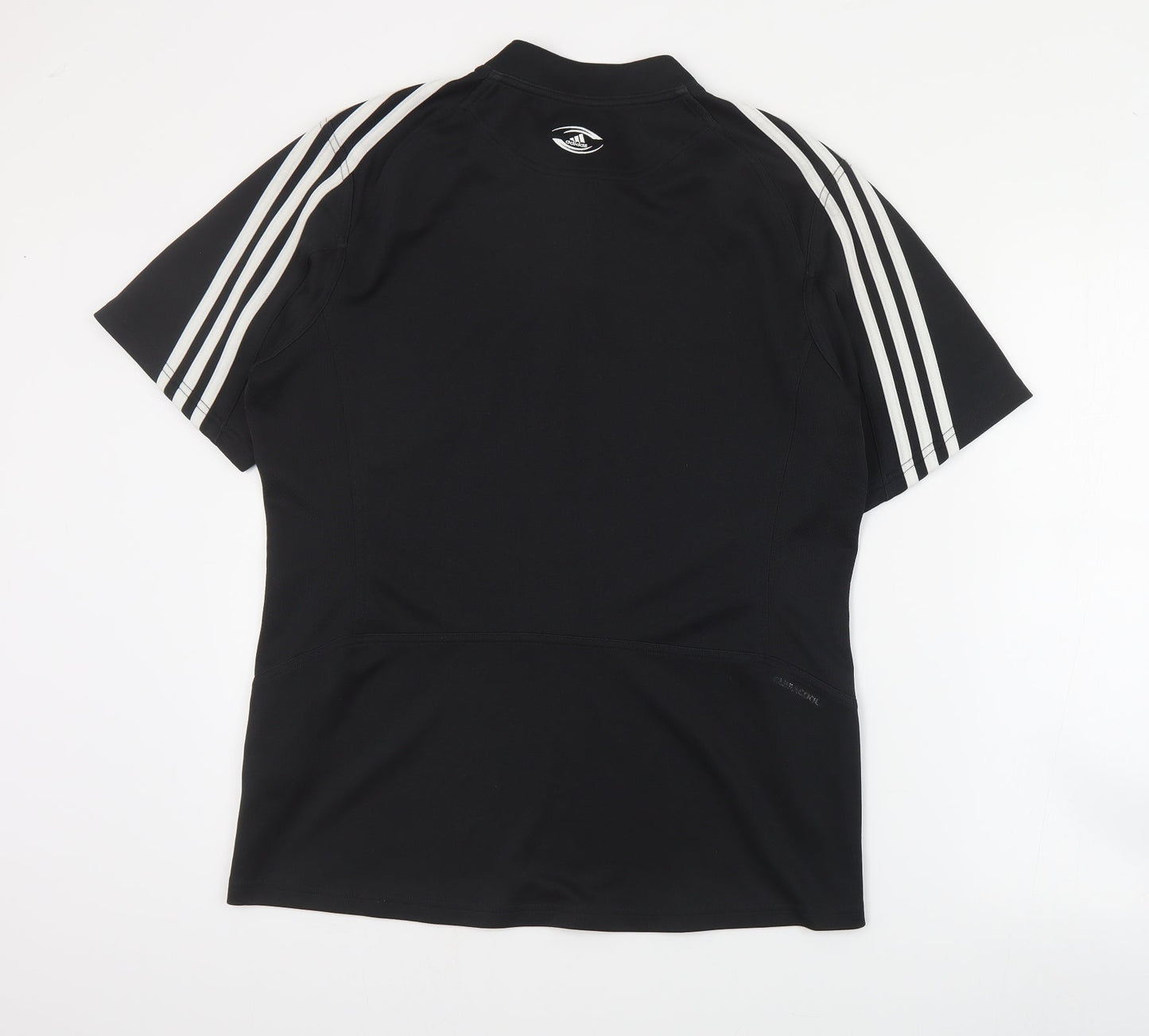 adidas Mens Black  Polyester  T-Shirt Size S V-Neck
