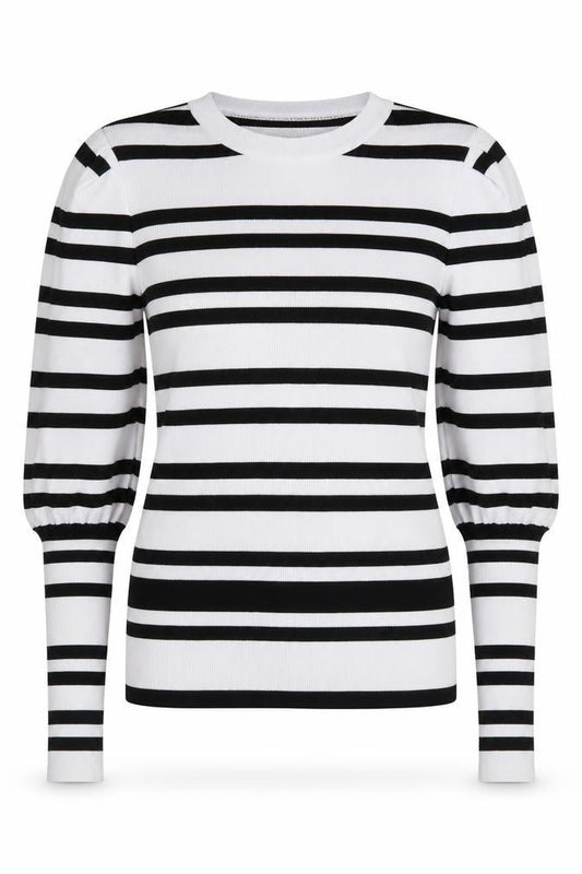 Only Womens Ivory Crew Neck Striped Polyamide Pullover Jumper Size 2XS