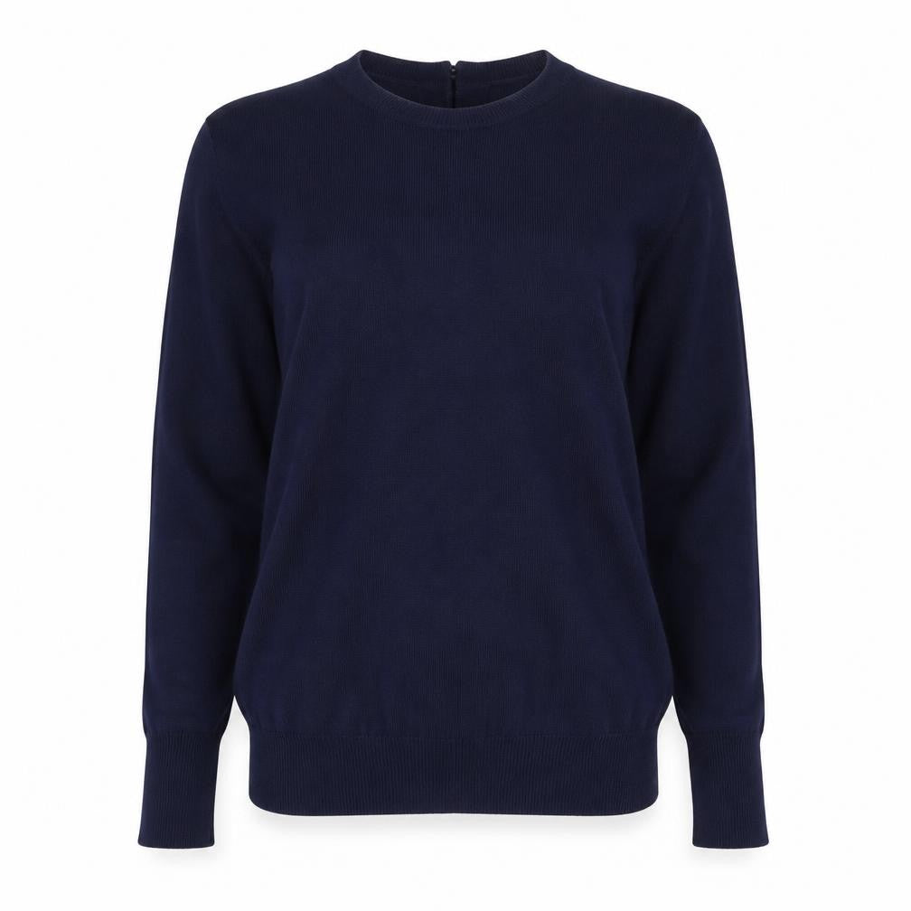 Savioa Womens Blue Crew Neck  Viscose Pullover Jumper Size XS