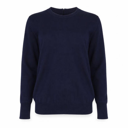 Savioa Womens Blue Crew Neck  Viscose Pullover Jumper Size XS