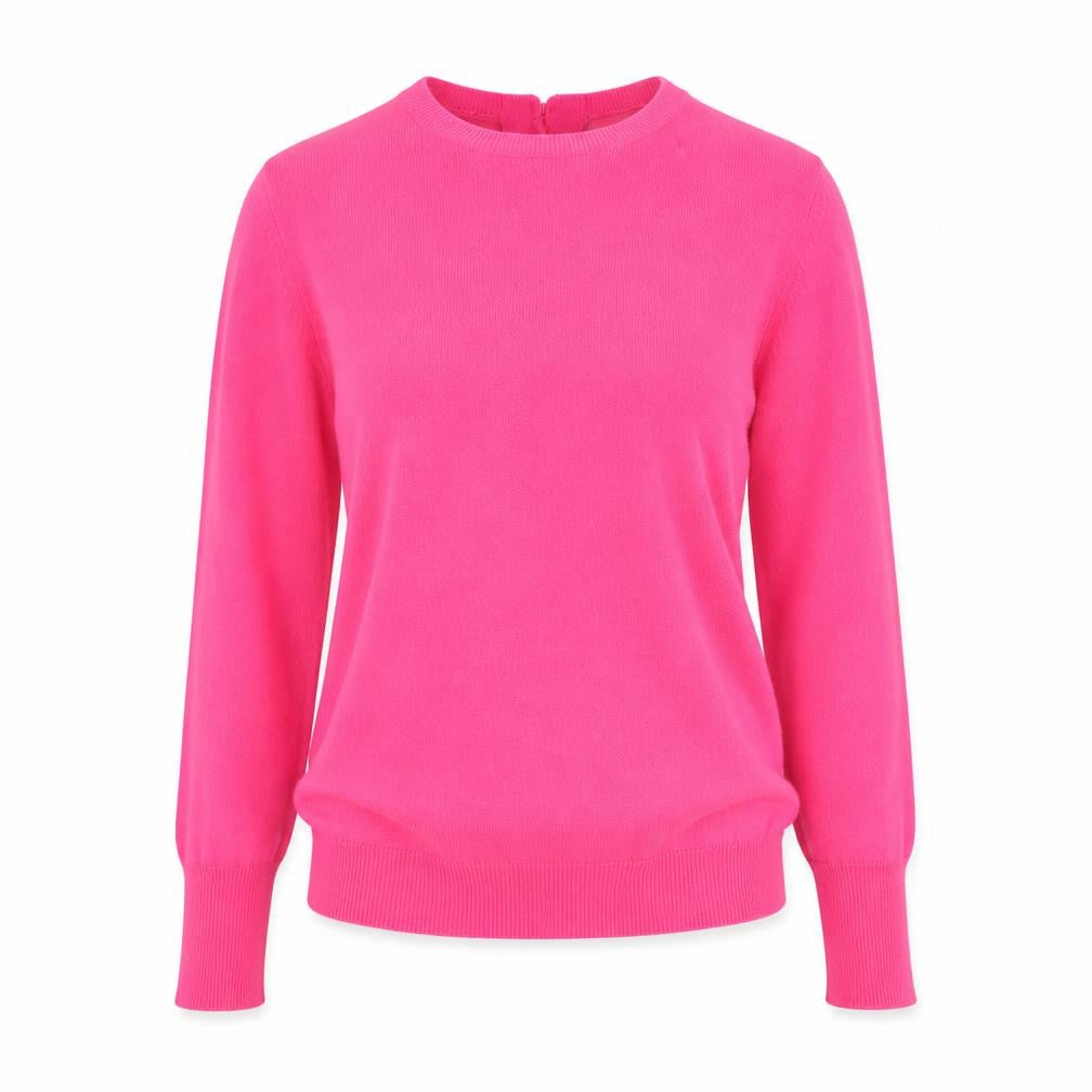 Savioa Womens Pink Crew Neck  Viscose Pullover Jumper Size 2XS