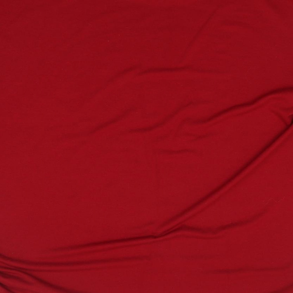 Missgood Womens Red  Viscose Jersey T-Shirt Size L Round Neck - Batwing