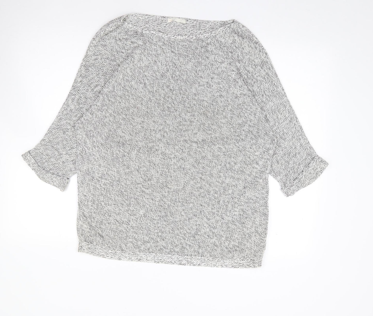 H&M Womens Grey Round Neck  Cotton Pullover Jumper Size M