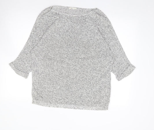 H&M Womens Grey Round Neck  Cotton Pullover Jumper Size M