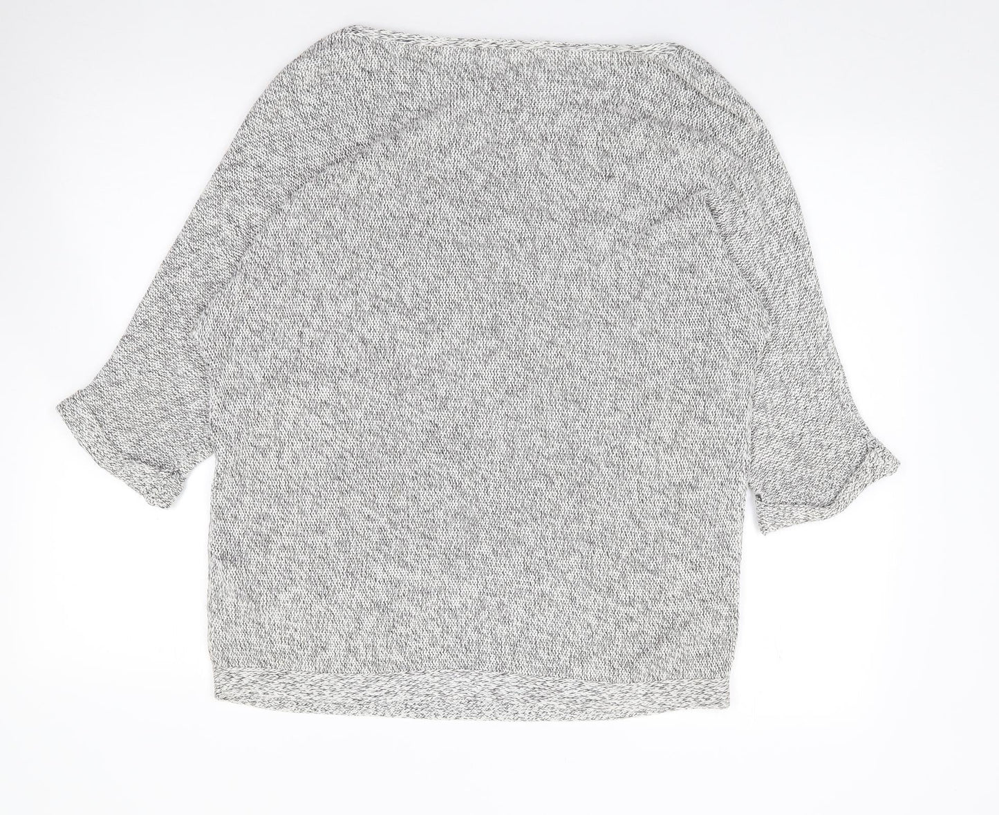 H&M Womens Grey Round Neck  Cotton Pullover Jumper Size M