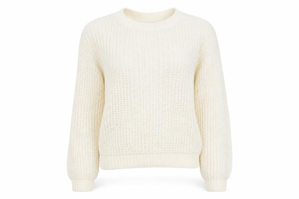 Select Womens Ivory Round Neck  Acrylic Pullover Jumper Size 12