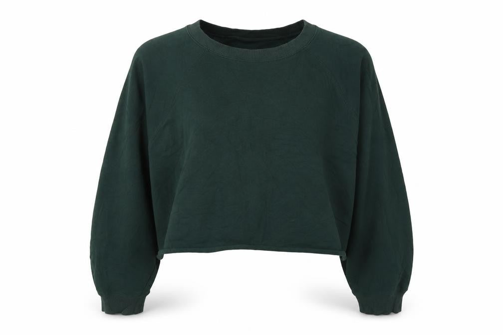 H&M Womens Green  Cotton Pullover Sweatshirt Size M