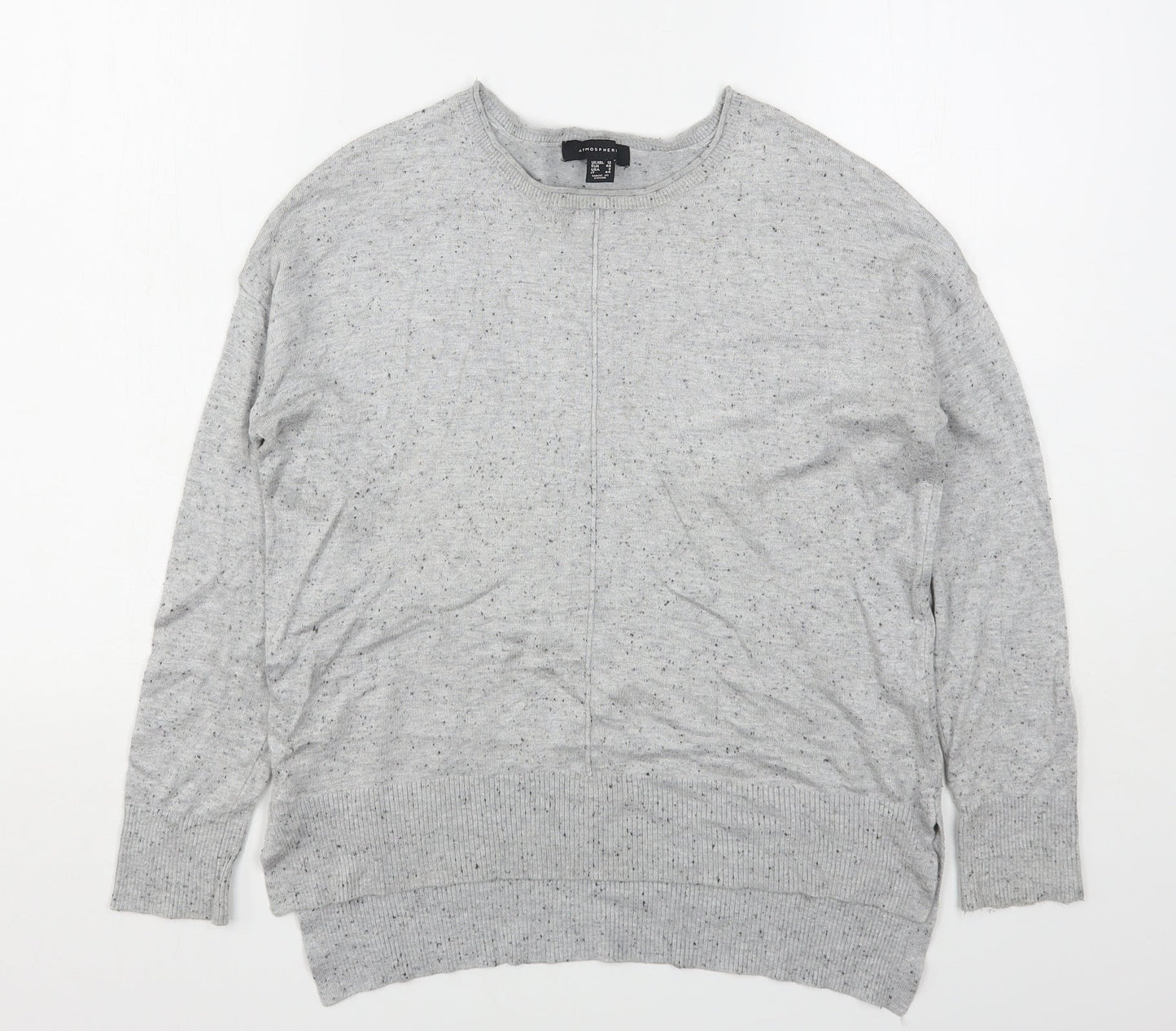 Atmosphere Womens Grey Round Neck  Viscose Pullover Jumper Size 12