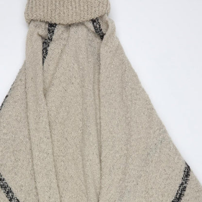 Peacocks Womens Beige Striped  Overcoat Poncho One Size