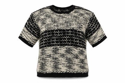 Dorothy Perkins Womens Black Crew Neck Striped Acrylic Pullover Jumper Size 14
