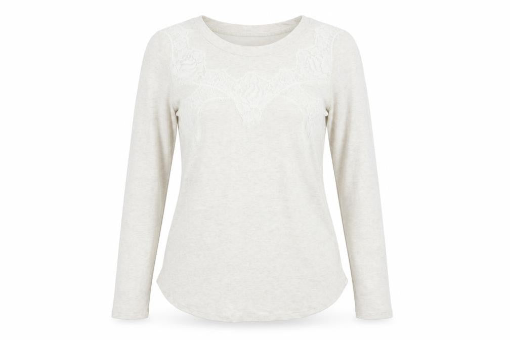 NEXT Womens Ivory Round Neck  Polyester Pullover Jumper Size 12   - Lace Detail