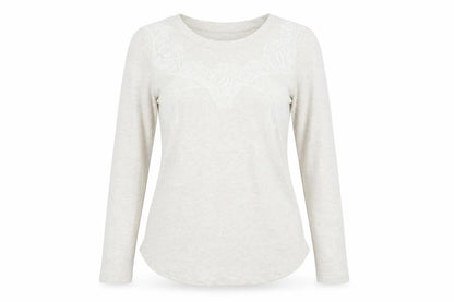 Next Womens Ivory Round Neck  Polyester Pullover Jumper Size 12   - Lace Detail