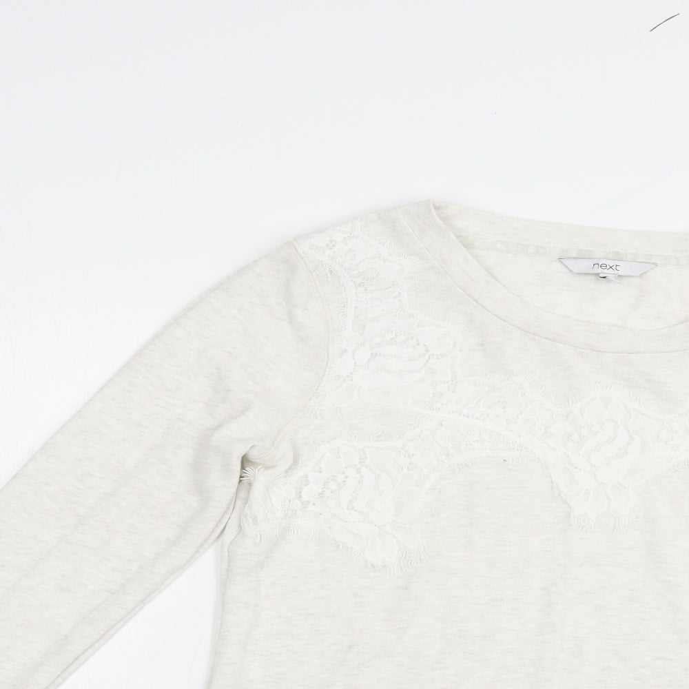 NEXT Womens Ivory Round Neck  Polyester Pullover Jumper Size 12   - Lace Detail