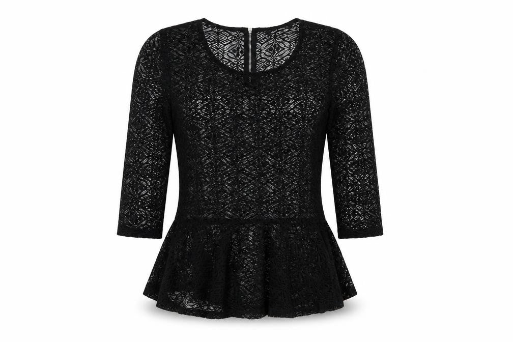 NEXT Womens Black  Polyester Basic Blouse Size 8 Scoop Neck