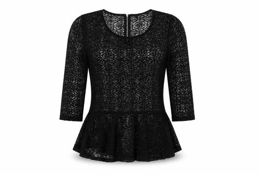 Next Womens Black  Polyester Basic Blouse Size 8 Scoop Neck