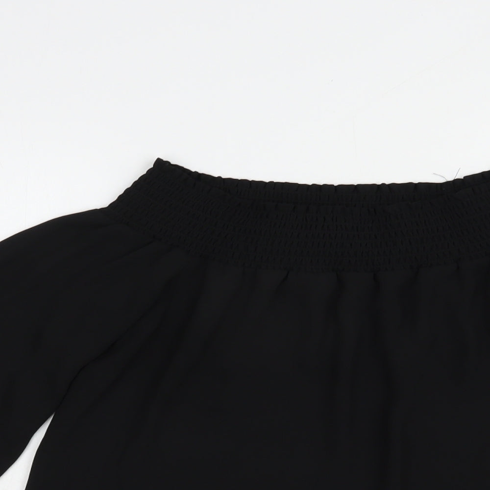 Dorothy Perkins Womens Black  Polyester Basic Blouse Size 10 Off the Shoulder