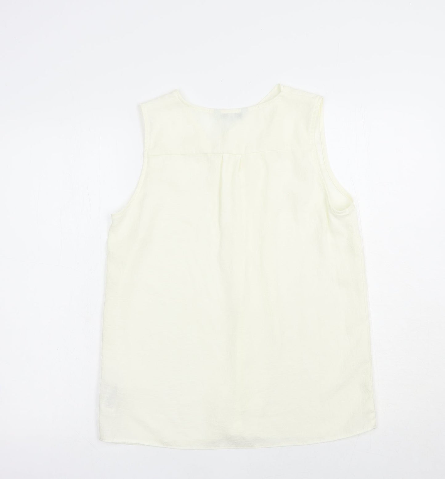 NEXT Womens Ivory  Polyester Basic Blouse Size 10 V-Neck