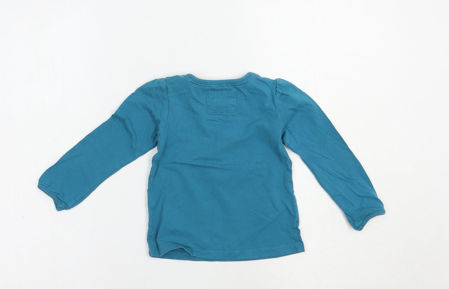 TU Baby Blue  Cotton Basic T-Shirt Size 18-24 Months Crew Neck Snap