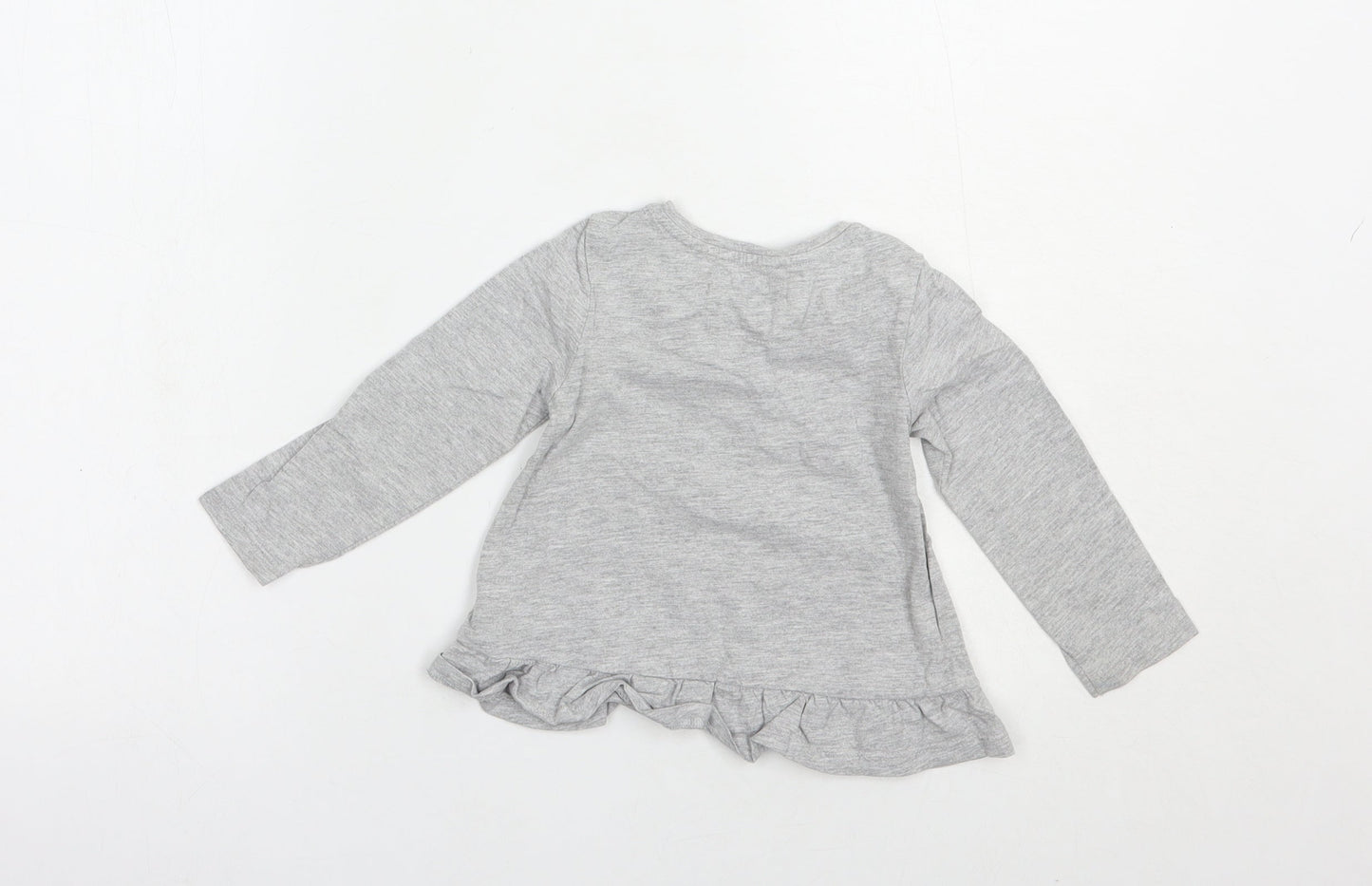 TU Baby Grey  Cotton Basic T-Shirt Size 18-24 Months Crew Neck Pullover