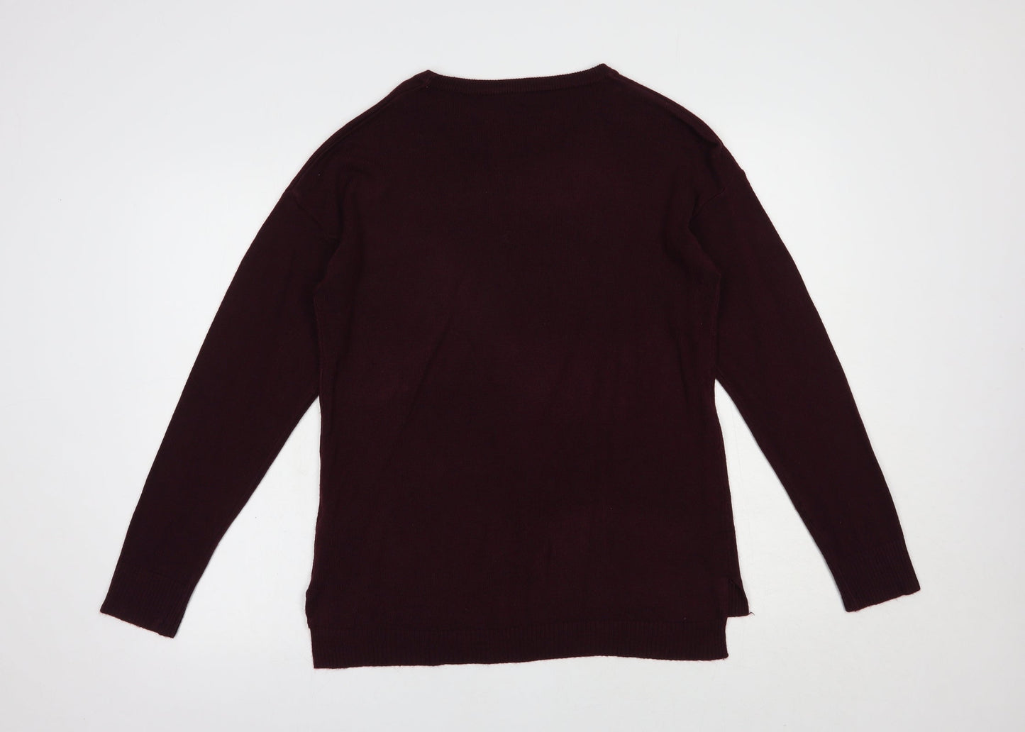 Pep & Co Womens Purple Crew Neck  Acrylic Pullover Jumper Size 14