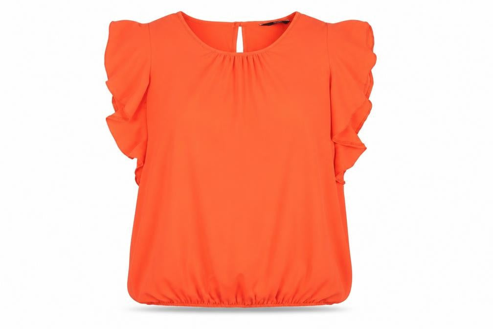 F&F Womens Orange  Polyester Basic Blouse Size 10 Round Neck