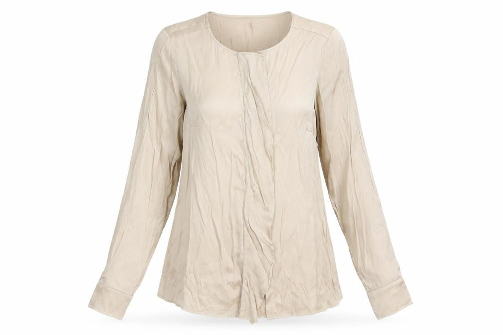 NEXT Womens Beige  Polyester Basic Button-Up Size 10 Round Neck